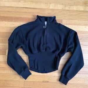 Victoria's Secret Black Corset Half-Zip Sweatshirt